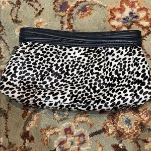 Ann Taylor leather and animal print handbag.